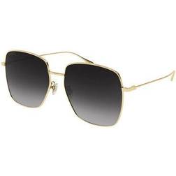 Gucci Square Rectangle Sunglasses Gold/Grey