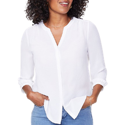 NYDJ Pintuck Blouse - Optic White