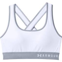 Under Armour Mid Crossback Sports Bra - White/Steel