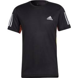 Adidas Own the Run Colorblock Tee - Black/Purple Rush/Pulse Lime/Acid Red