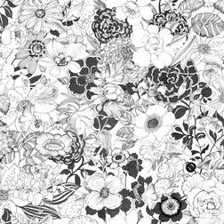 ESTAhome ESTAhome tapet blommor svart och vitt