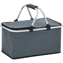 vidaXL Foldable Cool Bag Grey 46X27X23 Cm Aluminium