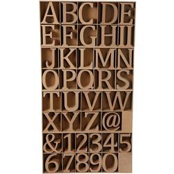 Creativ Company Bogstaver tal og symboler af træ højde 13 cm tykkelse 2 cm MDF 160 stk