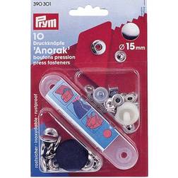 Prym Bouton Pression Anorak Argent 15 mm Argent 10 pcs