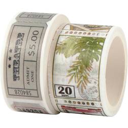 Creativ Company Masking Tape, Billet- og naturmotiver, L: 3 5 m, B: 20 25 mm, 2 rl. 1 pk