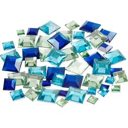 Creativ Company Rhinestones, square, size 6 9 12 mm, blue/green harmony, 360 pc/ 1 pack