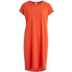 Vila Dreamers Short Sleeved Dress - Orange/Burnt Ochre