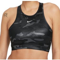 Nike Dri-FIT Swoosh Support 1-Piece Pad High-Neck Sports Bra - Iron Grey/Black/White