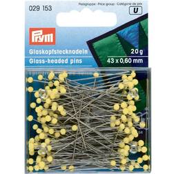 Prym Quilt knappnål med gult glashuvud 0,60 mm 20 g