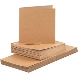 Creativ Company Cards and envelopes, card size 15x15 cm, envelope size 16x16 cm, 120 240 g, natural, 50 set/ 1 pack