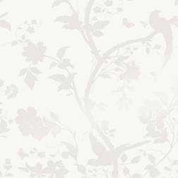 Laura Ashley Oriental Garden Pearlescent White Wallpaper