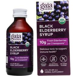 Gaia Herbs Black Elderberry Syrup Daily Strength 3 fl oz