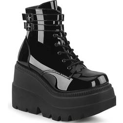 Demonia Shaker 52 Wedge Platform Black