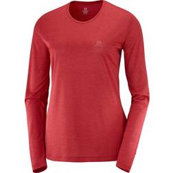 Salomon Agile Long Sleeve T-shirt Women - Red Chili/Scarlet/Heather