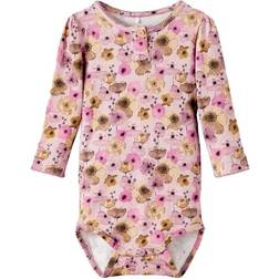 Name It Long Sleeved Romper - Pink/Violet Ice (13198566)