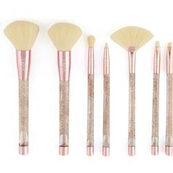 LaRoc 7pc Glitter Brush Set Rose Gold