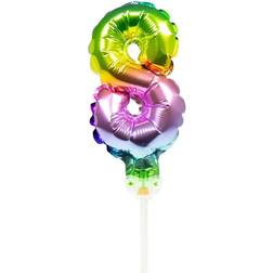 Folat Rainbow Number 8 Foil Balloon Cake Decoration