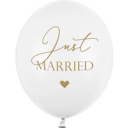 PartyDeco Just Married Balloner, Guld