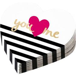 Amscan Lot 12 Serviettes En Papier Coeur 32 cm