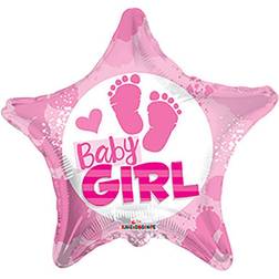 Globos Folieballon "Baby GIRL" Send med Helium