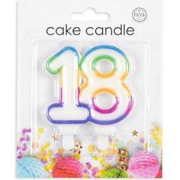 Globos Kagelys "18" Regnbue