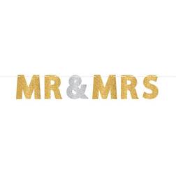 Amscan Banner Mr And Mrs Glitter