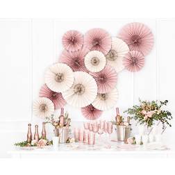 PartyDeco Rosetter, dusty rose 3 stk