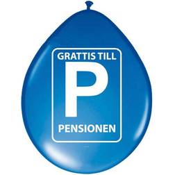 Folat 61580 Retirement Balloons 'Grattis Till Pensionen' -8 Pieces, Blue