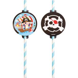 Amscan Pack de 8 Pajitas de Piratas de Cartón 19,7 cm