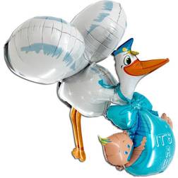 Folieballon Baby Boy Stork