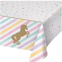 Creative Party Tovaglia In Plastica Unicorno Pastello 137 X 259 Cm