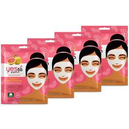 Yes To Grapefruit Vitamin C Glow Boosting Single Use Mask (Pack of 4)