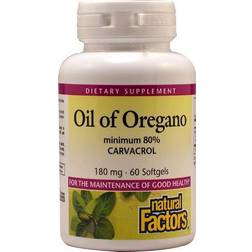 Natural Factors Oil of Oregano 180 mg 60 Softgels