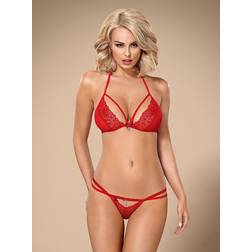 Obsessive 838-SET 2 pcs Set Red L/XL