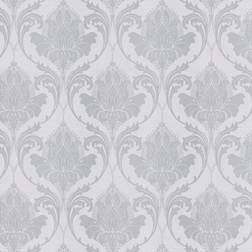 Fine Decor Zahra Silver Grey Damask Wallpaper