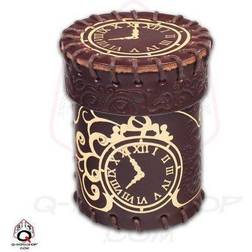 Q Workshop Steampunk Brown & golden Leather Dice Cup
