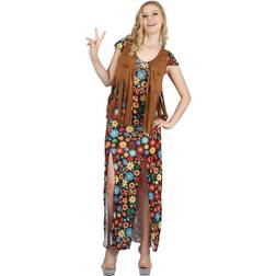 Bristol Novelty Bristol Novelty Womens/Ladies Flowery Hippie Dress Costume (10-14 UK) (Multicoloured)