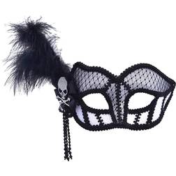 Bristol Novelty Womens/Ladies Skull And Crossbones Masquerade Mask (One Size) (Black)