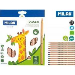 MiLAN Maxi crayons triangular natural 12 colors 07226212FSC price for 1 pc