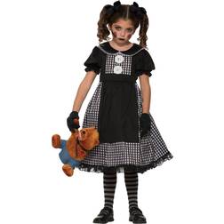 Bristol Novelty Bristol Novelty Girls Rag Doll Costume (M) (Black/White)