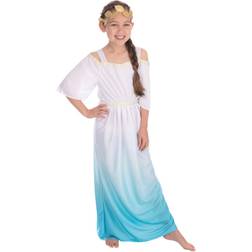 Bristol Novelty Bristol Novelty Childrens/Girls Roman Goddess Costume (L) (White/Blue/Gold)