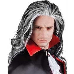 Vegaoo perruque vampire cheveux long mèches blanc homme 86083