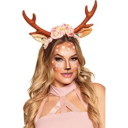 Boland Lovely Reindeer Headband Tiara with Horns Ears & Flowers