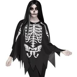 Wicked Costumes Adult White Bones Poncho Skeleton