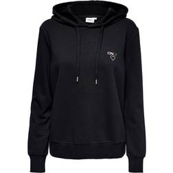 Only Noomi Logo Printted Hoodie - Black