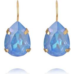 Caroline Svedbom Mini Drop Clasp Earrings - Gold/Ocean Blue Delite