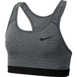 Nike Dri-FIT Swoosh Medium-Support Non-Padded Sports Bra - Smoke Grey/Pure/Black