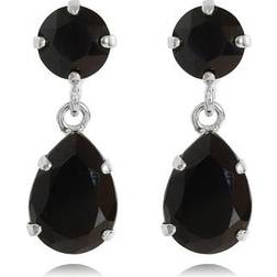 Caroline Svedbom Mini Drop Earrings - Silver/Jet