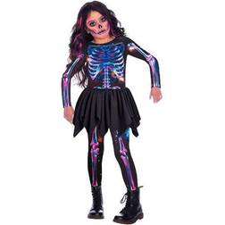 Amscan Kid's Neon Skeleton Halloween Fancy Dress