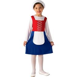 Bristol Novelty Bristol Novelty Girls Tudor Costume (XL) (Red/Blue/White)